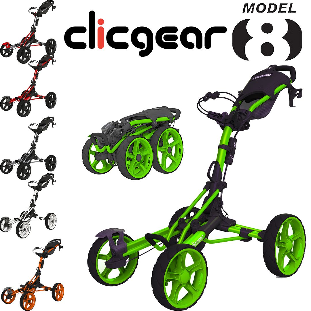 2017 CLICGEAR MODEL 8.0 MENS GOLF TROLLEY PERFORMANCE 4WHEEL PUSH CART