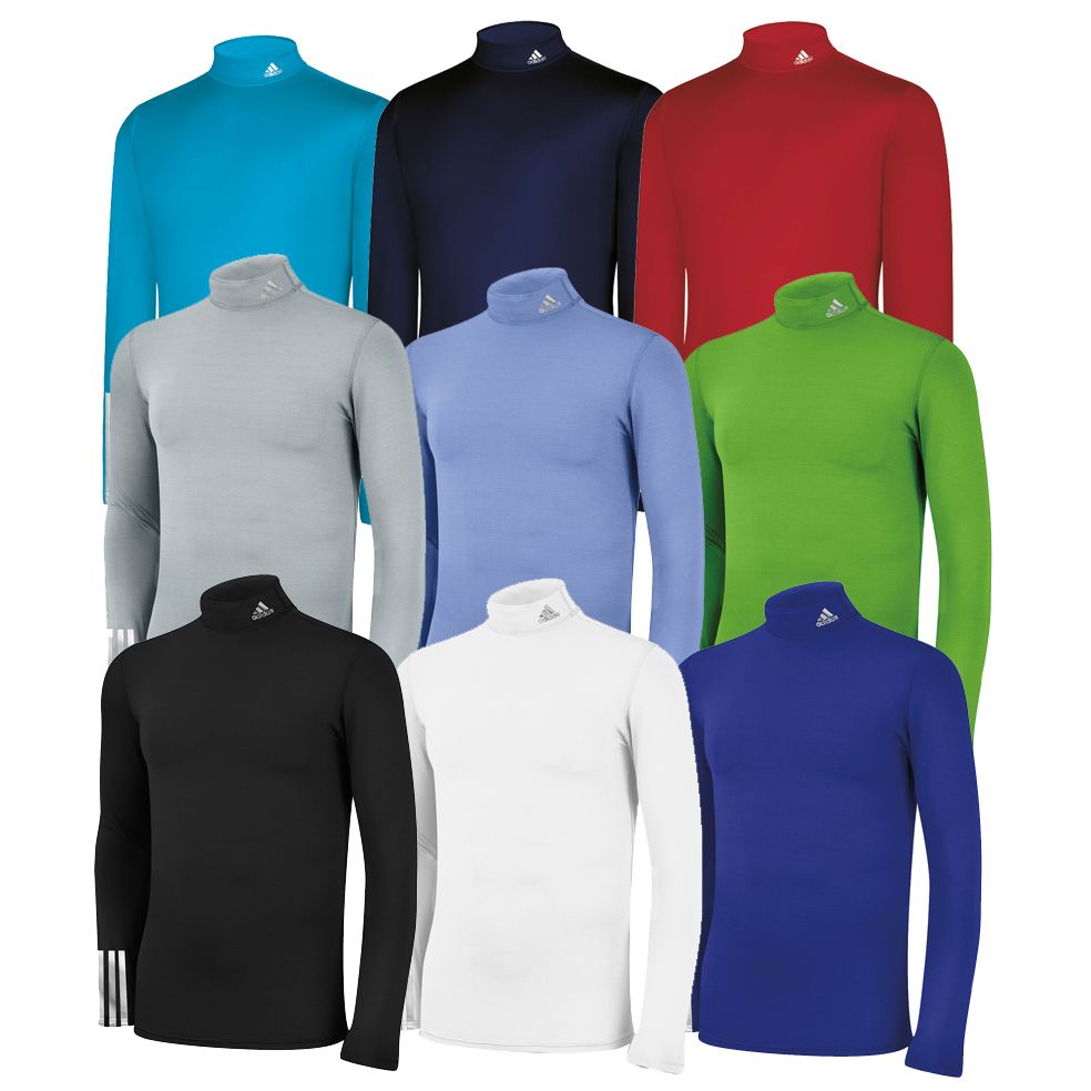 2014 Adidas 3-Stripes Collar Logo Compression Thermal Base Layer-Mens
