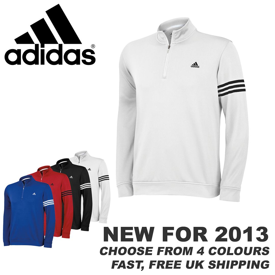 2013 Adidas 3-Stripes Layering Top Golf Pullover Mens Cover-Up | eBay