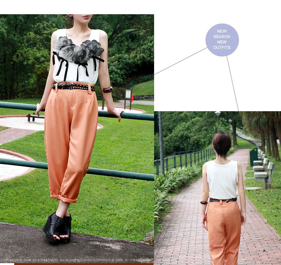 Issey Tailored Pants In Brick Orange by Tea&Tweed Online Boutique