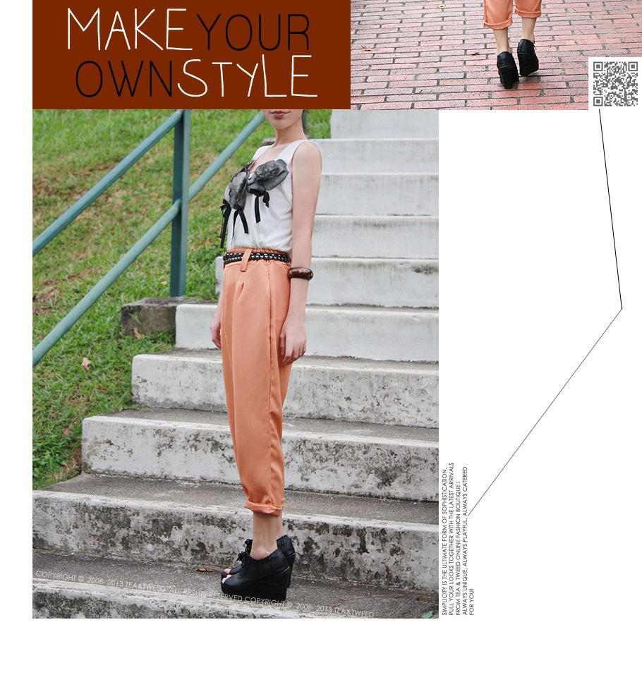 Issey Tailored Pants In Brick Orange by Tea&Tweed Online Boutique