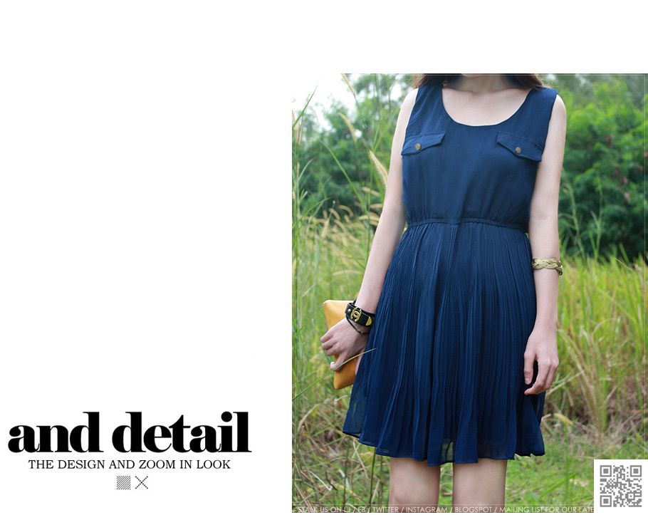 Neely Pleated Navy Dress by Tea&Tweed Online Blogshop