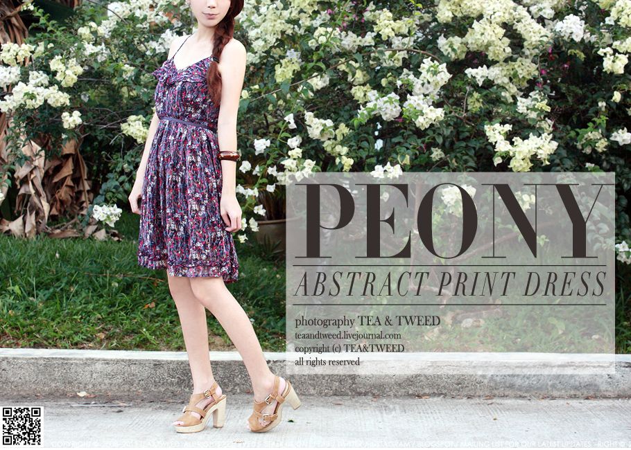 PEONY ABSTRACT FLORAL PRINT DRESS | TEA & TWEED ONLINE FASHION SHOP AT LIVEJOURNAL.SG