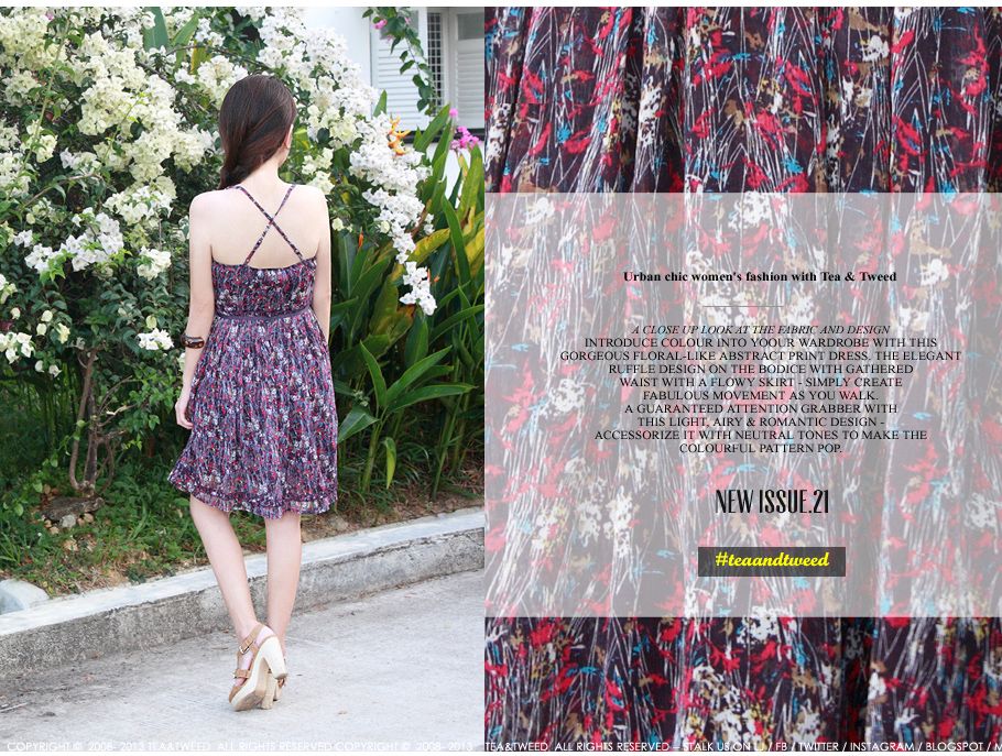 PEONY ABSTRACT PRINT DRESS | TEA & TWEED ONLINE FASHION SHOP AT LIVEJOURNAL.SG