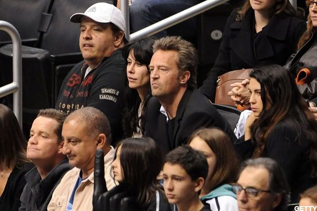 THE BING IS BACK: Matthew Perry watches the game between the Los Angeles Kings and the St. Louis Blues in Game Three of the Western Conference Semifinals during the 2012 NHL Stanley Cup Playoffs at Staples Center on May 3, 2012 in Los Angeles, California. (Photo by Noah Graham/NHLI via Getty Images)