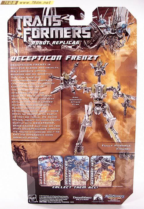 变形金刚真人版电影玩具 Authentic Action Figure 真迹可动人偶 Frenzy 迷乱