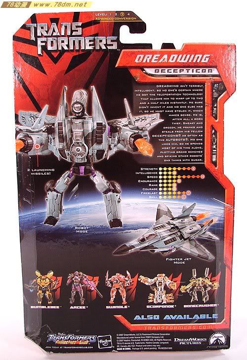 变形金刚真人版电影玩具 Deluxe 加强级 Dreadwing 骇翼