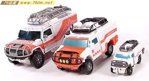 变形金刚真人版电影玩具 FAB 版 Ratchet G1色救护车