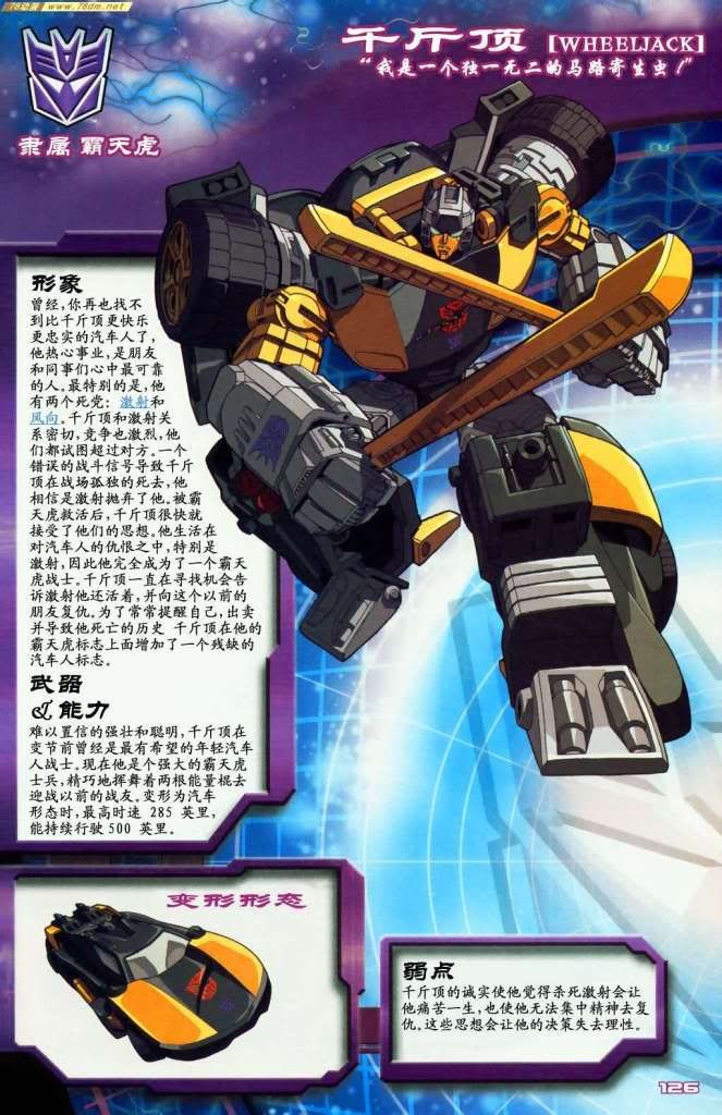 变形金刚舰队人物档案 Wheeljack 千斤顶 