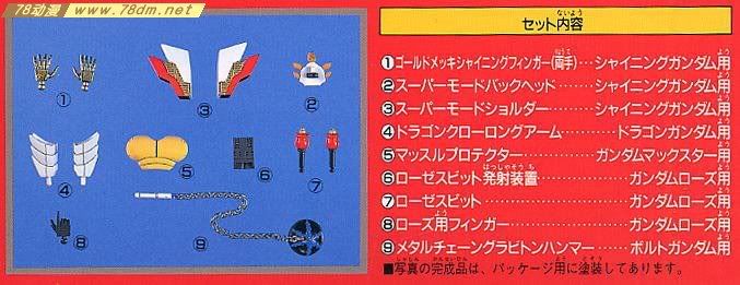 HG G高达系列模型介绍 Grade Up Set For 5Mobile Fighters 改造部件
