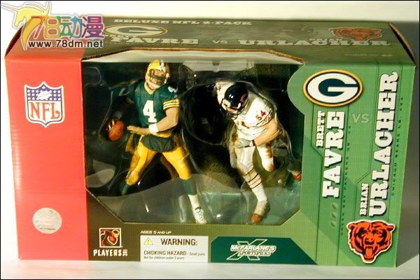 麦克法兰系列玩具 NFL美式足球系列 NFL 2-PACK: BRETT FAVRE & BRIAN URLACHER