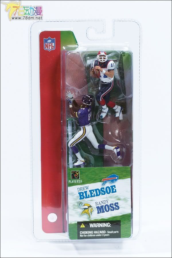 麦克法兰系列玩具 NFL美式足球系列 3寸 NFL 第2代 RANDY MOSS/DREW BLEDSOE