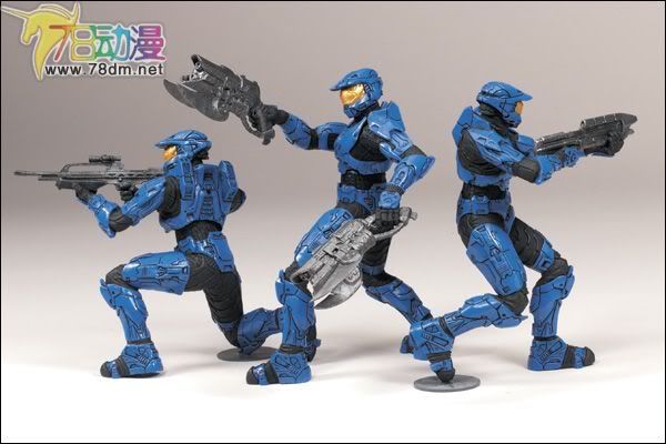 麦克法兰系列玩具 游戏与动画系列 光环 英雄典藏版2009第一弹 BLUE TEAM 蓝队