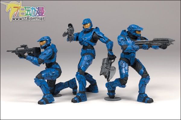 麦克法兰系列玩具 游戏与动画系列 光环 英雄典藏版2009第一弹 BLUE TEAM 蓝队