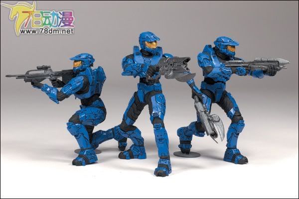 麦克法兰系列玩具 游戏与动画系列 光环 英雄典藏版2009第一弹 BLUE TEAM 蓝队