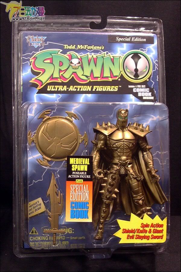 麦克法兰系列玩具 再生侠系列 GOLD MEDIEVAL SPAWN 金色中世纪再生侠