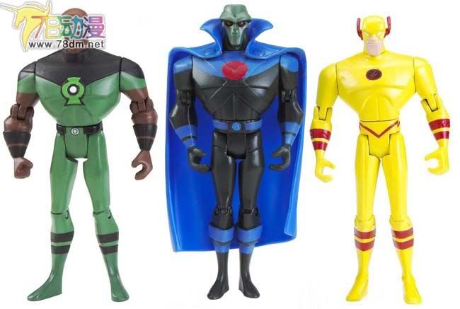 DC正义联盟超级英雄系列可动玩具 3人套装 第3代 火星猎人 绿灯侠 闪电侠
