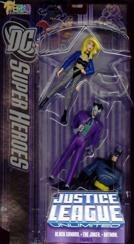 DC正义联盟超级英雄系列可动玩具 3人套装 第8代 黑金丝雀 小丑 蝙蝠侠