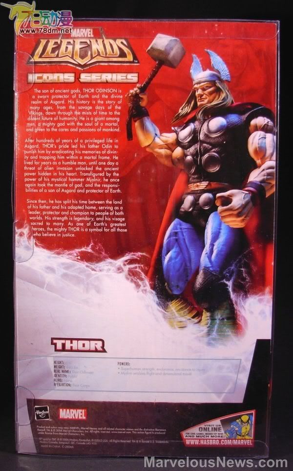 Marvel Legends Icons Series Wave 1  孩之宝12寸惊奇漫画传奇系列 第1代 Thor  托尔