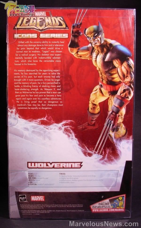 Marvel Legends Icons Series Wave 1  孩之宝12寸惊奇漫画传奇系列 第1代 Wolverine  金刚狼