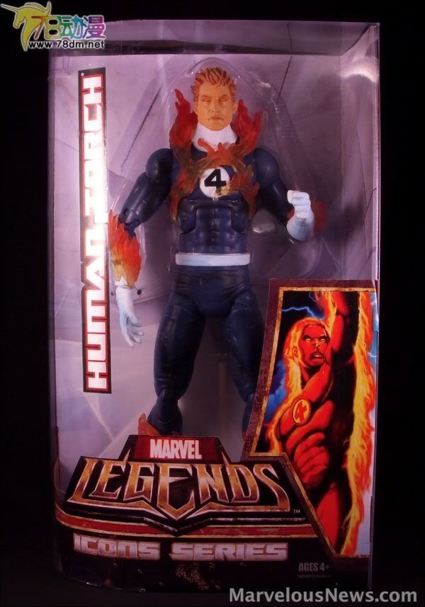 Marvel Legends Icons Series Wave 3  孩之宝12寸惊奇漫画传奇系列 第3代 Human Torch - Variant (Phasing) 霹雳火 特别版