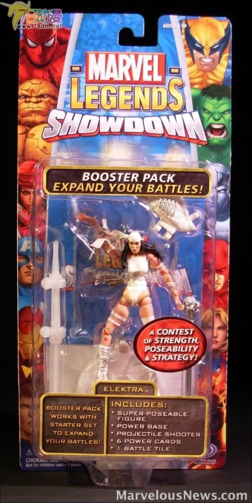 4寸惊奇漫画传奇Showdown系列 Booster Packs 第3代 Elektra - Variant 黑天使 特别版
