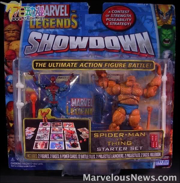 4寸惊奇漫画传奇Showdown系列 Starter Packs 第1代 Spider-Man vs. Thing 蜘蛛侠VS石头人