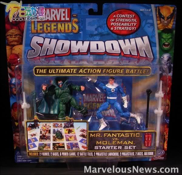 4寸惊奇漫画传奇Showdown系列 Starter Packs 第2代 Mr. Fantastic (Variant) vs. Moleman 神奇先生特别版VS Moleman