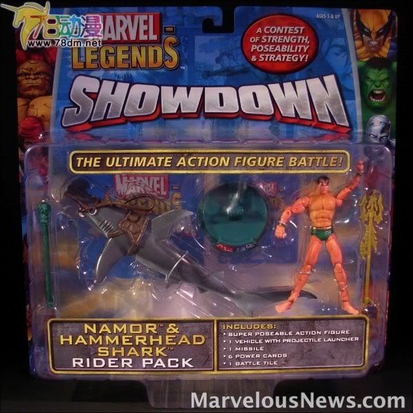 4寸惊奇漫画传奇Showdown系列 Booster Packs Namor & Hammerhead Shark  纳莫与鲨鱼艇