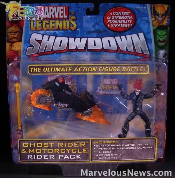 4寸惊奇漫画传奇Showdown系列 Booster Packs Ghost Rider & Motorcycle 恶灵骑士与摩托