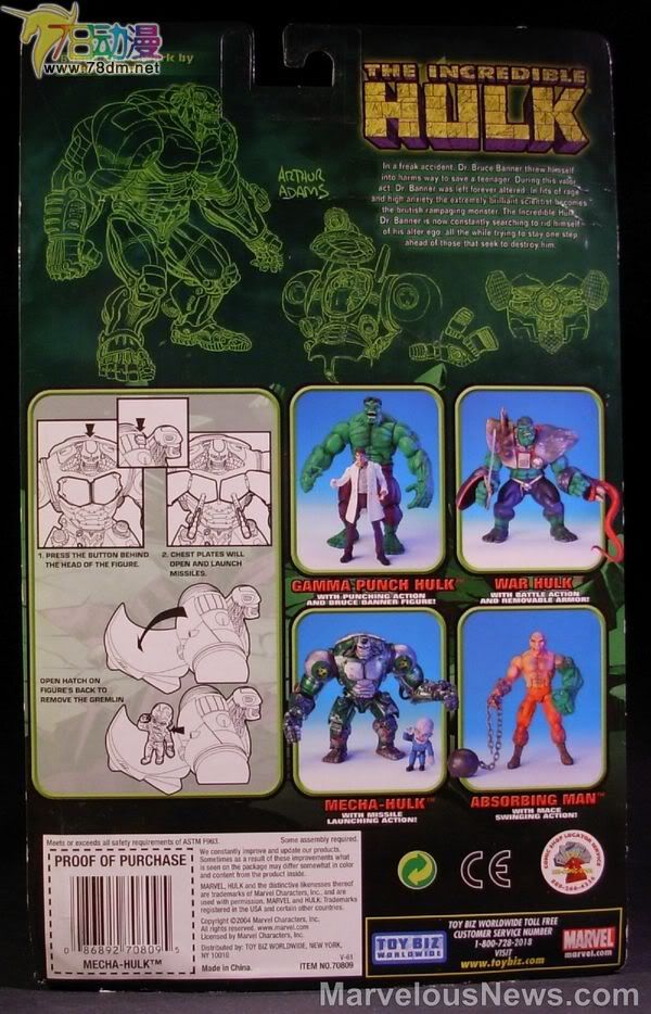 无敌浩克可动系列玩具 第2代 Mecha Hulk w/ Gremlin 机械绿巨人