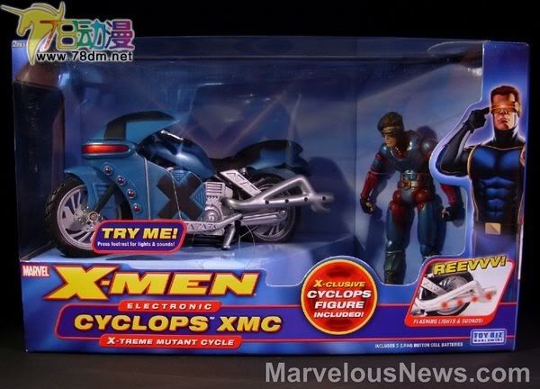 X战警可动系列 摩托版 X-Treme Mutant Cycle Cyclops 独眼龙与摩托车