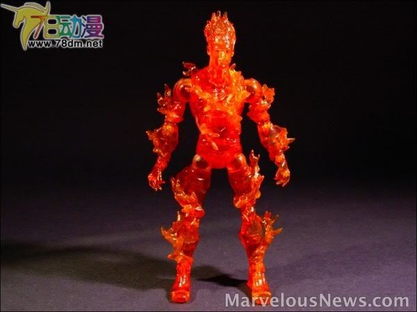 神奇四侠电影版1可动系列玩具 6寸系列第1代 Flame-On Human Torch 霹雳火