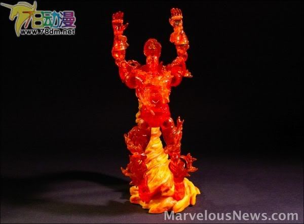 神奇四侠电影版1可动系列玩具 6寸系列第1代 Flame-On Human Torch 霹雳火