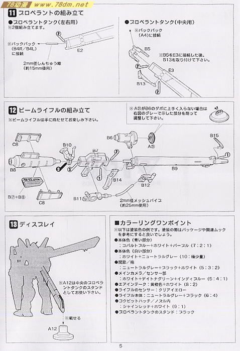 GK手办 B-CLUB 高达机体改件 GP04 Conversion Kit for MG GP01