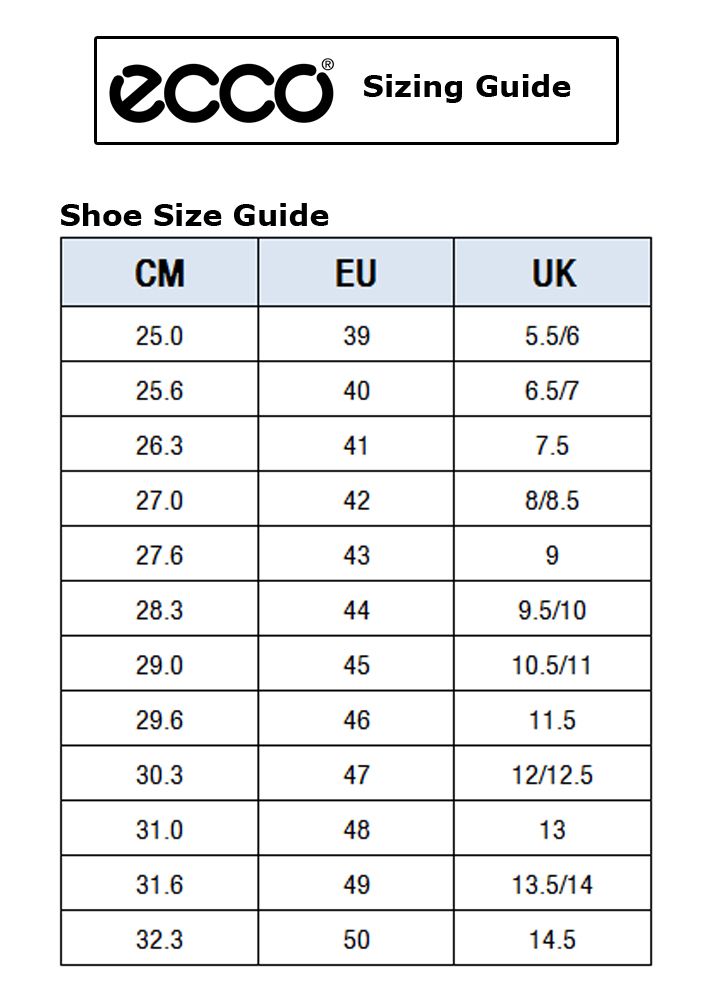 Ecco Size Chart