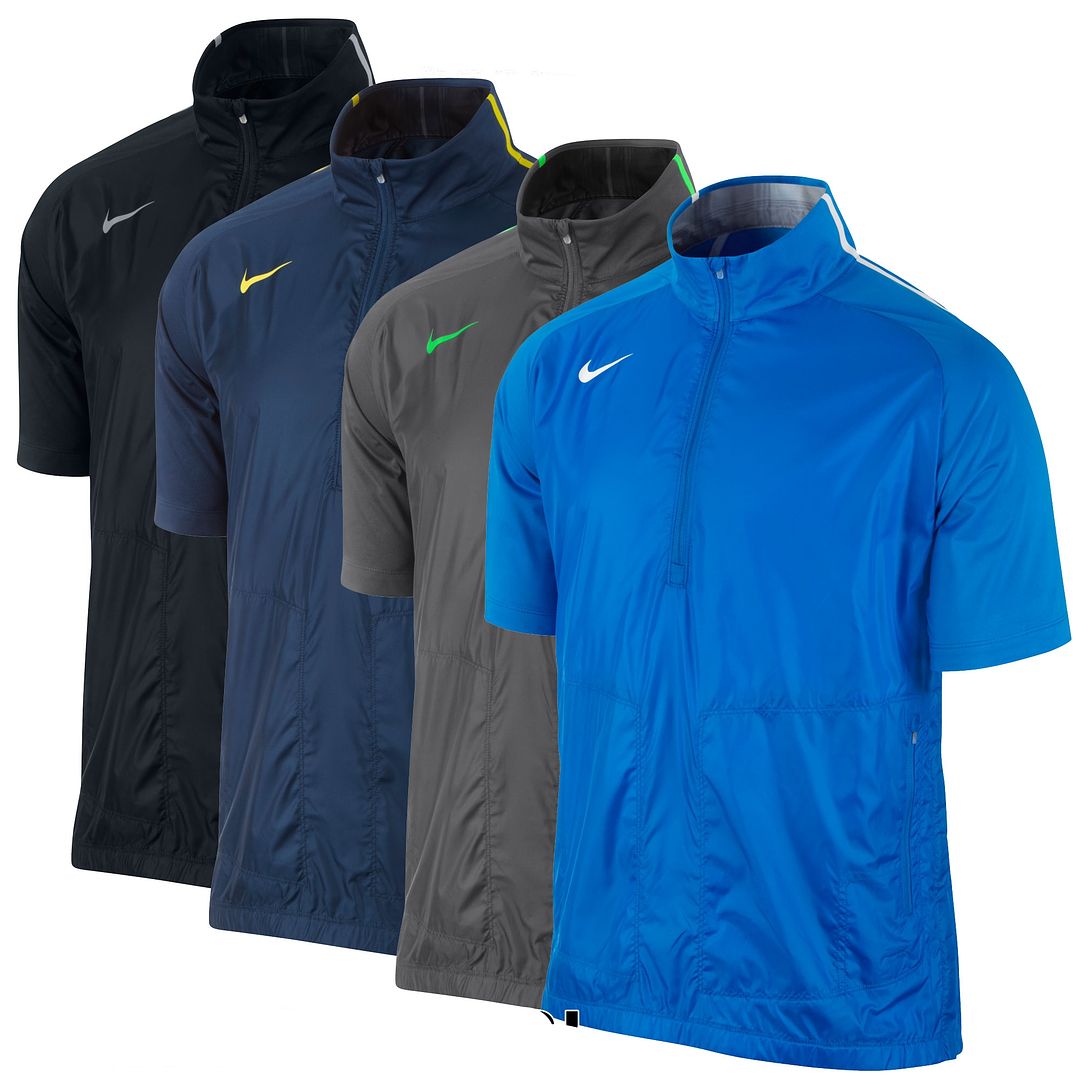 2013 Nike Windproof Short Sleeve Golf Jacket Mens 1 2 Zip Wind Top | eBay