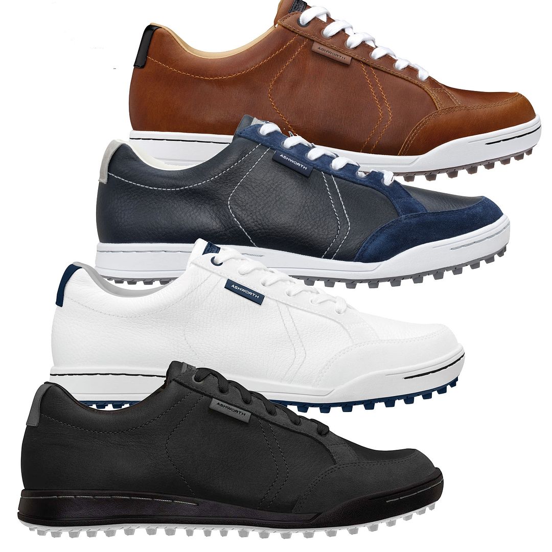 2013 Ashworth Cardiff Spikeless Leather Golf Shoes * 2Year Waterproof ...
