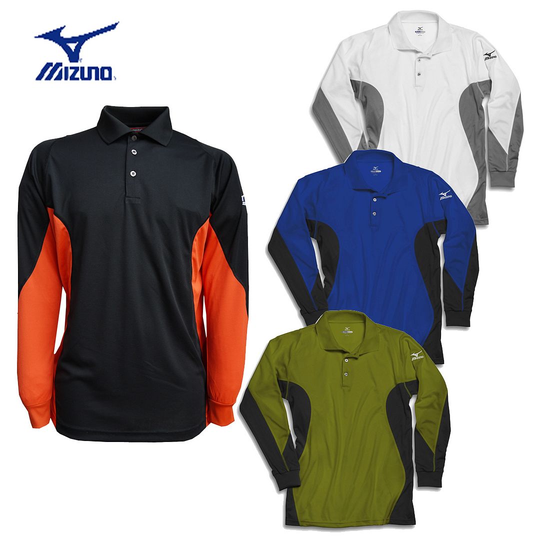 Polo Shirt Men 2012 Mizuno Warmalite Performance Longsleeve Size S M L 