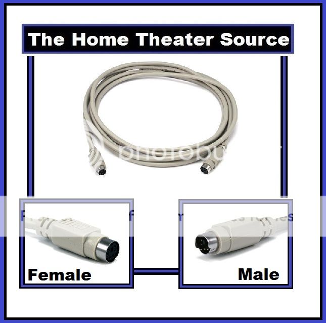 Male to Female PS2 Computer Keyboard Mouse Extension Extention Cable Wire Cord