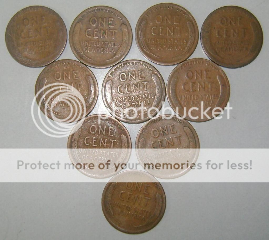 COLLECTION of 10 1912 D LINCOLN CENTS AVERAGE CIRCULATED NoRs  